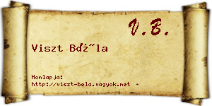 Viszt Béla névjegykártya